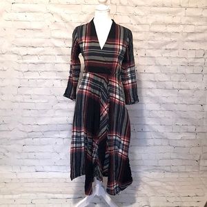Anthropologie Plaid Midi Dress